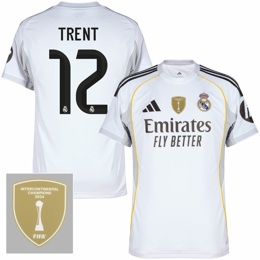 Real Madrid Home TRENT #12 Fan Jersey 2025/26 FIFA Intercontinental Champions Patch