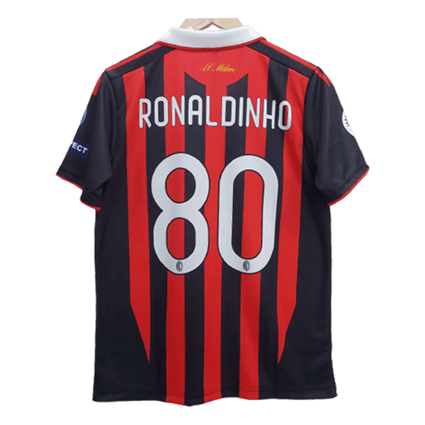 Ac Milan Ronaldinho Embroidery Retrô Jersey - Collection