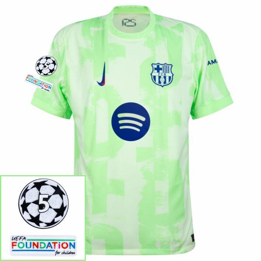 Barcelona Lamine Yamal 19 Third 2024/25 Patches UCL UEFA Foundation (Official Printing)